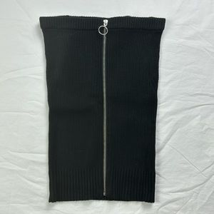 For Love & Lemons Knitz Harley Zipper Mini Skirt Black